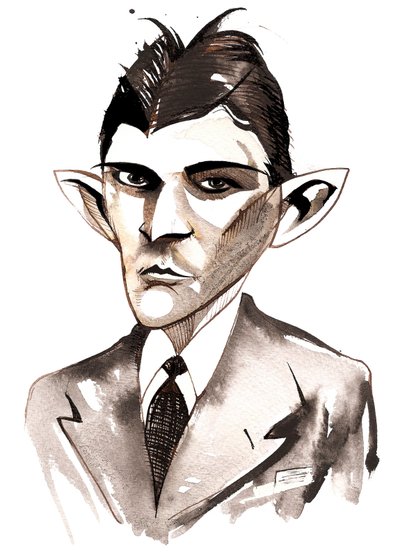 Franz Kafka, Czech writer (1883-1924); caricature by Neale Osborne